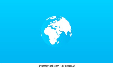 Globe on a blue gradient. Cartoon.