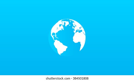 Globe on a blue gradient. Cartoon.