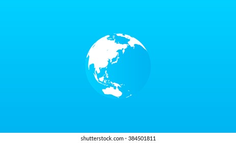 Globe on a blue gradient. Cartoon.