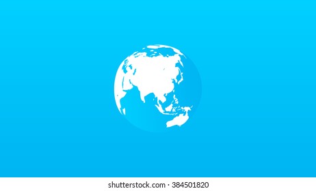 Globe on a blue gradient. Cartoon.