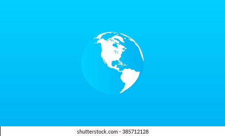 Globe on a blue gradient. Cartoon.