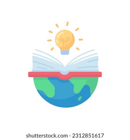 globe on book The concept of learning from reading books to develop knowledge.