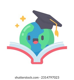 globe on book The concept of learning from reading books to develop knowledge.