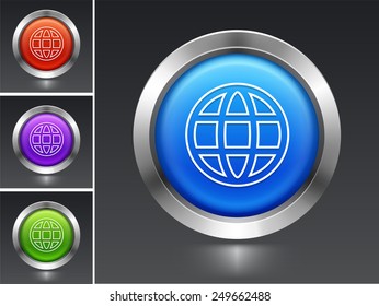 Globe on on Color Round Buttons
