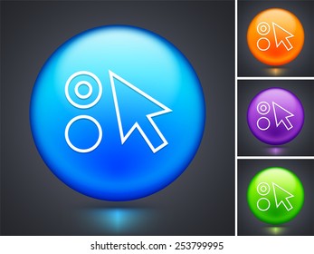 Globe on  Color Round Buttons