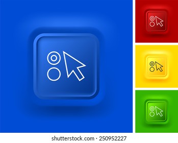 Globe on Color Square Buttons