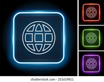 Globe on  Color Square Buttons