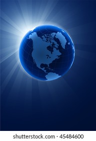 Globe on Eclipse Background Original Vector Illustration