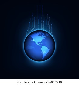 Globe on Eclipse Background Original Vector Illustration