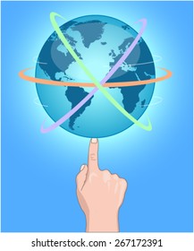 Globe on finger