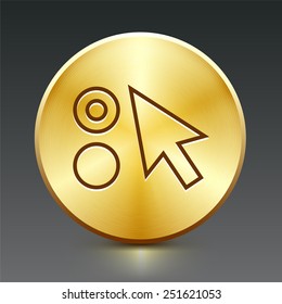 Globe on Gold Round Buttons