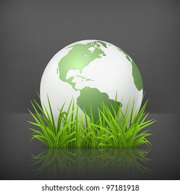 Globe on grass, 10eps