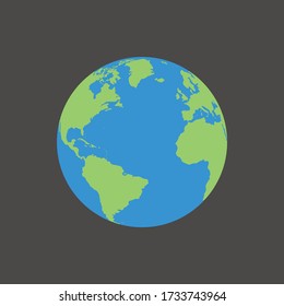 globe on gray background flat design EPS10 Wector