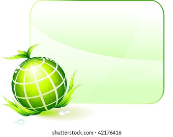 Globe on Green Environmental Conservation Background