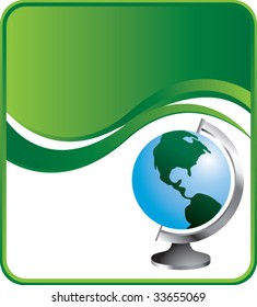 globo no plano de fundo da onda verde