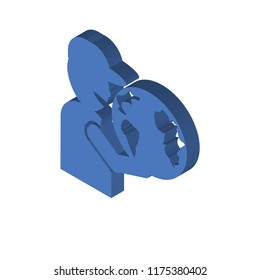 Globe on hand isometric left top view 3D icon