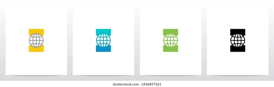 Globe On Letter Initial Logo Design I