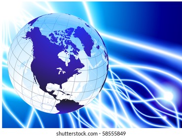 Fondo de Globe on Light Line Ilustración original