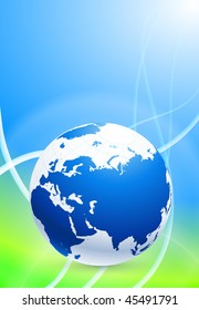 Globe on Nature Background Original Vector Illustration EPS10