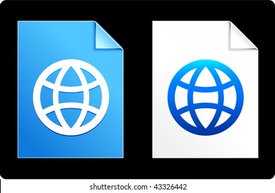 Globe on Paper Set Original Vector Illustration AI 8 Compatible File