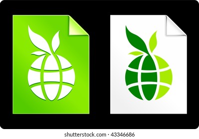 Globe on Paper Set Original Vector Illustration AI 8 Compatible File