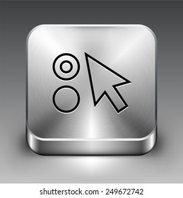 Globe on Silver Square Buttons
