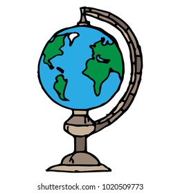 Globe on the stand. Earth. Planet Earth. Vector illustration.