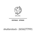 Globe on stand with editable stroke for design projects and educational resources