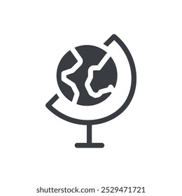 Globo en un icono de soporte símbolo de Vector simple