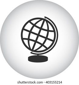Globe on stand sign simple icon on  background