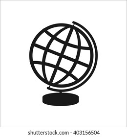 Globe on stand sign simple icon on  background