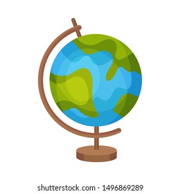 Globe on a stand. Vector illustration on a white background.