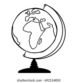 Globe. The globe on the stand. Vector illustration.