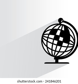 globe on white background, flat and shadow theme