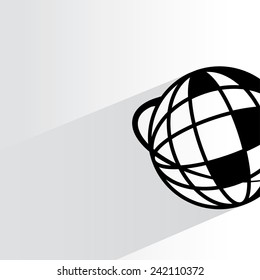 globe on white background, flat and shadow theme