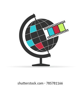 Globe on white background. Information concept. Vector illustration