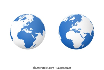 
A globe on a white background. Objects are isolated.