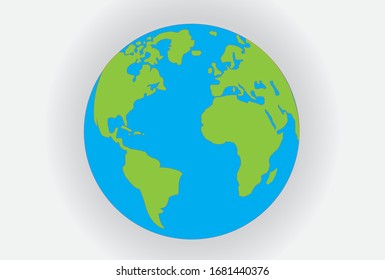 Globe on white background. Vector drawing.