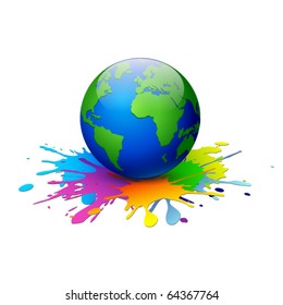 Globe on a white background. Vector illustration. Eps10.