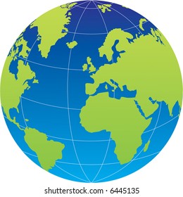 Globe on white background. Vector illustration