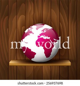 Globe on a wooden background