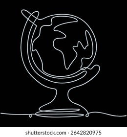 globe one line art design 