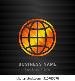 Globe Orange, Yellow and Black silk fashion premium icon / Logo