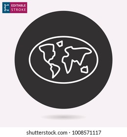 Globe - outline icon. Editable stroke. Vector illustration