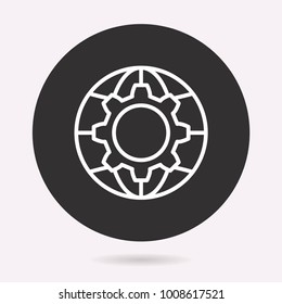 Globe - outline icon. Editable stroke. Vector illustration
