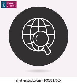 Globe - outline icon. Editable stroke. Vector illustration
