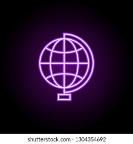 globe outline icon. Elements of Education in neon style icons. Simple icon for websites, web design, mobile app, info graphics