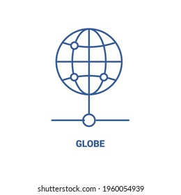 Globe outline icon Free Vector