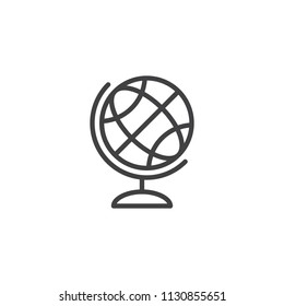 Globe outline icon. linear style sign for mobile concept and web design. Earth simple line vector icon. Geography symbol, logo illustration. Pixel perfect vector graphics