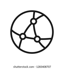 Globe - outline icon on white background. Editable stroke. Vector illustration